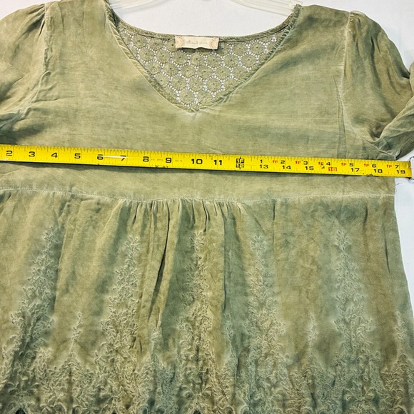 Altar'd State Embroidered Lace Top Shirt Women Small Green Boho Festival - Picture 7 of 9